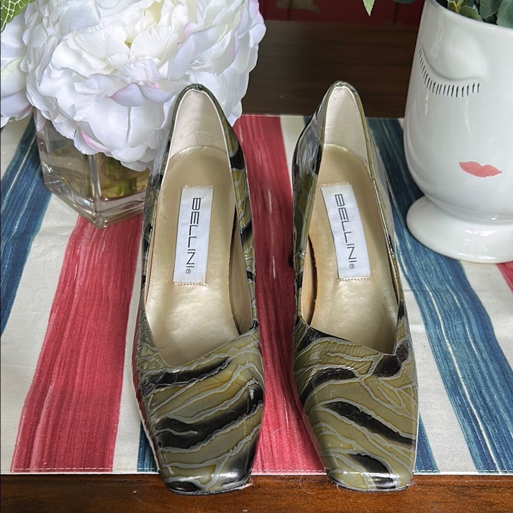 Bellini Green and Black High Heels